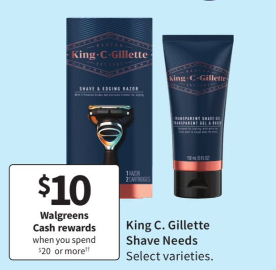 King C Gillette Products only $2.92 each at Walgreens