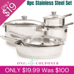 8-Piece Stainless Steel Cookware Set only $19.99 Thumbnail