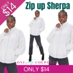 Women’s Zip Up Sherpa! Only $14! Thumbnail