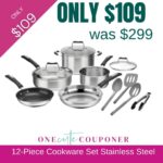 Price Drop! 12 Piece Stainless Steel Cookware Set only $109! Thumbnail