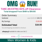 OMG RUN!! Extra 60% off Clearance! Men, Women, & Kids! Thumbnail