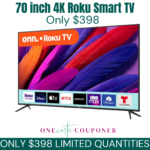 ONLY $398!. 70″ Class 4K UHD LED Roku Smart TV HDR Thumbnail