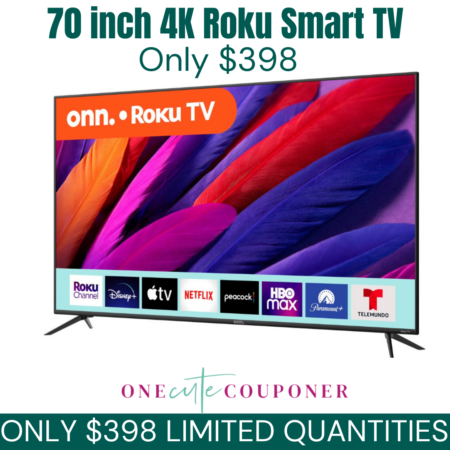 ONLY $398!. 70″ Class 4K UHD LED Roku Smart TV HDR Thumbnail