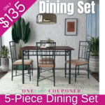 5-Piece Wood & Metal Dining Set ONLY $135! Thumbnail