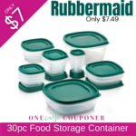 Rubbermaid 30pc Food Storage Container Set only $7.99 Thumbnail