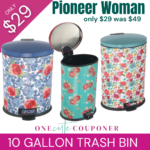 Price Drop! Pioneer Woman Trash Bin ONLY $29! (Was $49) Thumbnail