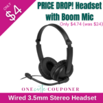 Run Deal! Only $4.74! Wired 3.5mm Stereo Headset with Boom Mic Thumbnail