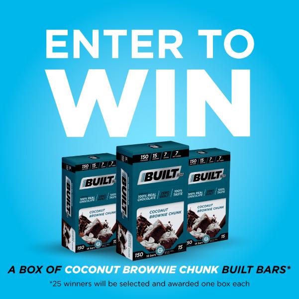 Enter to win a box of Coconut Brownie Chunk Built Bars! One Cute Couponer