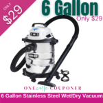 ONLY $29! HART 6 Gallon Stainless Steel 5HP Wet/Dry Vacuum Thumbnail
