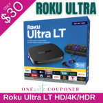 ONLY $30 Roku Ultra LT HD/4K/HDR (was $60) Thumbnail