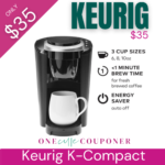 RUN! Only $35! Keurig K-Compact Single-Serve K-Cup Pod Coffee Maker Thumbnail