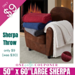 Huge Solid Sherpa Throw, 50″ x 60″ ONLY $8.99! (Was $30) Thumbnail