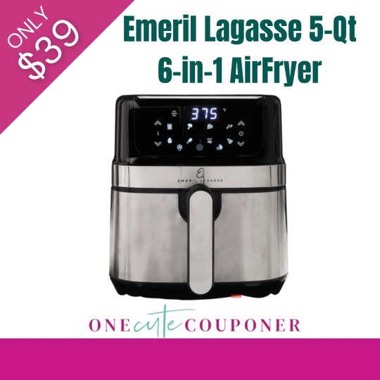 Emeril Lagasse Air Fryer Elite Home, 5 Quarts - Stainless Steel