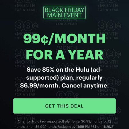 Black Friday Deal! Get Hulu for only .99 a month! Thumbnail