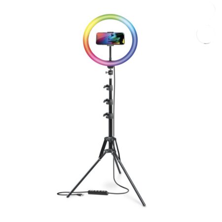 $20! 12″ RGB Ring Light Studio Kit with Special Effects, Includes Phone Mount and 360 Degree Ball Head Adapter Thumbnail