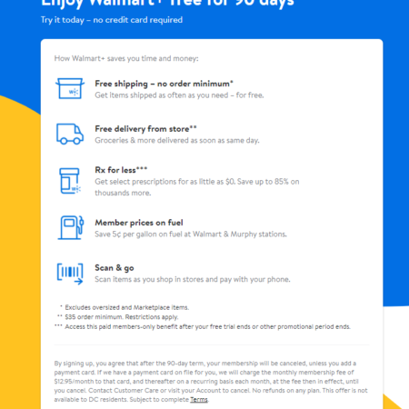 GET WALMART+ FREE FOR 30 DAYS! Free shipping, free grocery delivery, and more! Thumbnail