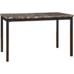 ONLY $89! Black Finish Frame with Faux Marble To 48″ Dining Table Thumbnail