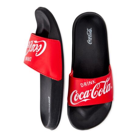 ONLY $5.99! Coca-Cola Men’s Script Soccer Slide Sandal Thumbnail