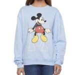 ONLY $6! Juniors Womens Crew Neck Long Sleeve Mickey Mouse Sweatshirt Thumbnail
