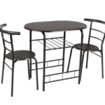 PRICE DROP! 3 Piece Metal and Wood Dining Set, Table Height 29.15inch ONLY $69! Thumbnail