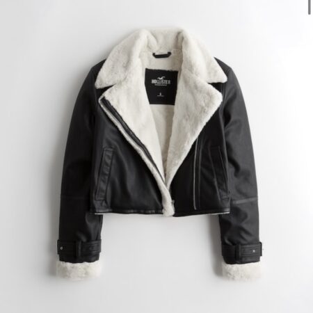 CROP FAUX LEATHER BIKER JACKET ONLY $39! (was $79) Thumbnail