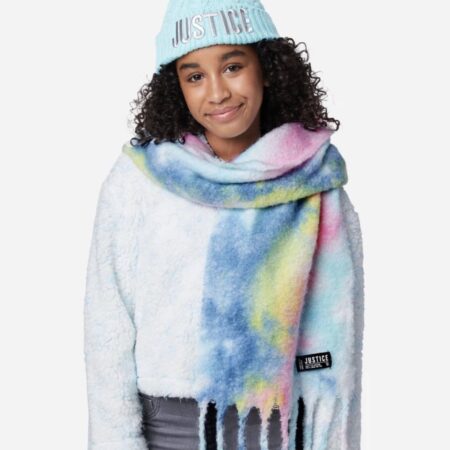 ONLY $5! Pom Pom Beanie Hat & Fringe Scarf Set Thumbnail