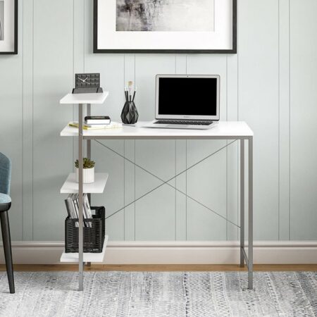 PRICE DROP! White Mainstays Side Storage Desk only $39! Thumbnail