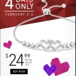 ONLY $24.99! White Sapphire Double Hearts Bolo Bracelet in Sterling Silver (was $129) Thumbnail