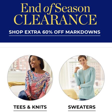 Take an EXTRA 60% off Clearance at Talbots plus FREE SHIPPING! Thumbnail