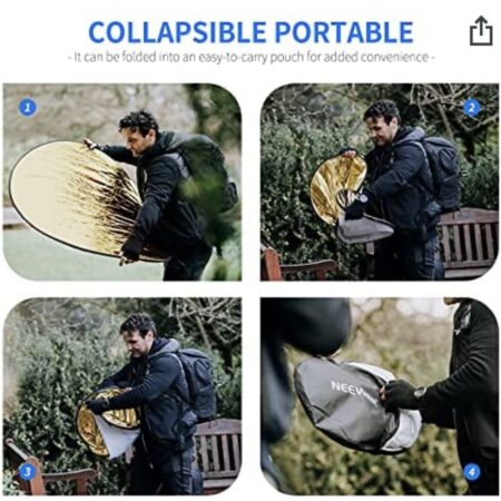 Neewer 43 Inch/110 Centimeter Light Reflector 5-in-1 Collapsible Multi-Disc with Bag ONLY $18 with code! Thumbnail