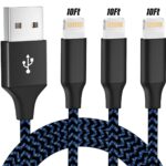 iPhone Charger Lightning Cable 3Pack 10FT Nylon Braided ONLY $7! 3 Pack Thumbnail