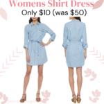 Womens 3/4 Sleeve Shirt Dress ONLY $9.99! Thumbnail