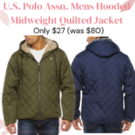 ONLY $27! (was $80) U.S. Polo Assn. Mens Hooded Midweight Quilted Jacket Thumbnail