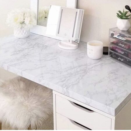 PRICE DROP! Only $5! 11.8″ x78.7″ Glossy Marble Paper Granite Gray/White Roll Thumbnail