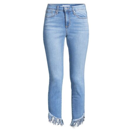 ONLY $10! Curvy High Waist Fringed Hem Ankle Jeans! Thumbnail