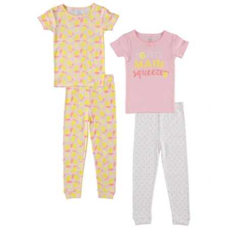 ONLY $8! Baby Girl & Toddler Girl 4PC Tight Fit Cotton Sleep Set, Size 12M-4T Thumbnail