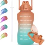 ONLY $10! 64oz Motivational Water Bottle with Time Marker & Handle, Leakproof Thumbnail