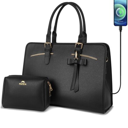 2pc Set Laptop Tote Bag for Large Waterproof with USB Charging Port ONLY $36! (was $50) Thumbnail