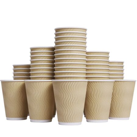 100 Hot Paper Cups 12 oz Disposable Insulated ONLY $18! Thumbnail