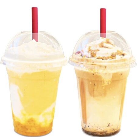 ONLY $21! [100 Sets] 12 oz Clear Plastic Cups with Dome Lids – Disposable Plastic Cups for To Go Iced Coffee, Slushie, Smoothies, Milkshakes, Iced Tea, and Sodas. Party cups with Good Sealing Thumbnail