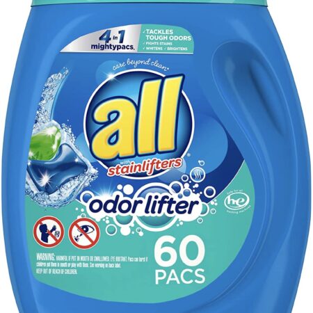 PRICE DROP! all Mighty Pacs Laundry Detergent 4-In-1 with Odor Lifter, Tub, 60 Count ONLY $8.79! (Was $15.99) Thumbnail