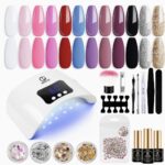 41% OFF! Gel Nail Polish Kit with U V Light Starter Kit 48W Nail Lamp 29Pcs with Glossy Matte Top Base Coat Set,! ONLY $29! Thumbnail