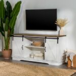 PRICE DROP! Farmhouse Sliding Barn Door TV Stand Only $174 Thumbnail