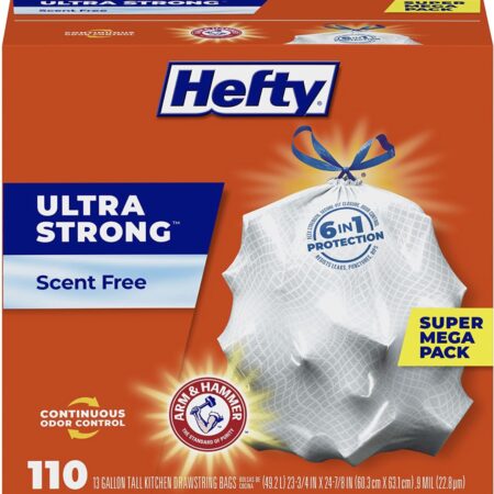 ONLY $12.97! Hefty Ultra Strong Tall Kitchen Trash Bags, Unscented, 13 Gallon, 110 Count Thumbnail