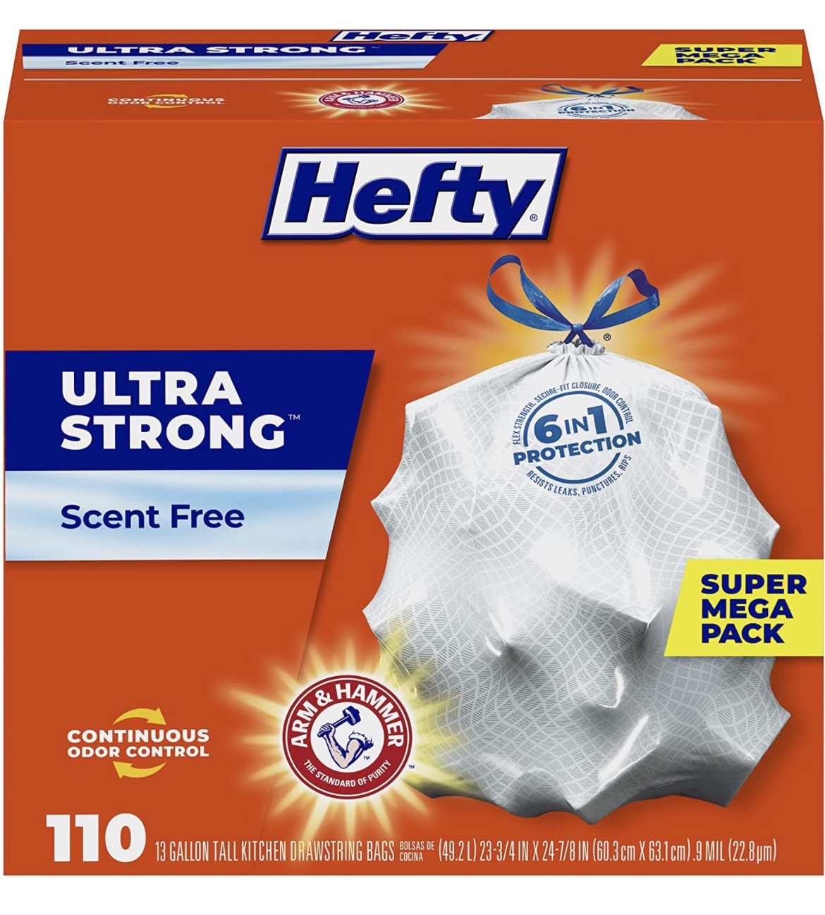 ONLY 12.97! Hefty Ultra Strong Tall Kitchen Trash Bags, Unscented, 13
