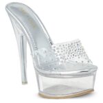 Chase & Chloe Jeweled Clear Stiletto Mule Sandal ONLY $10! (was $84) Thumbnail