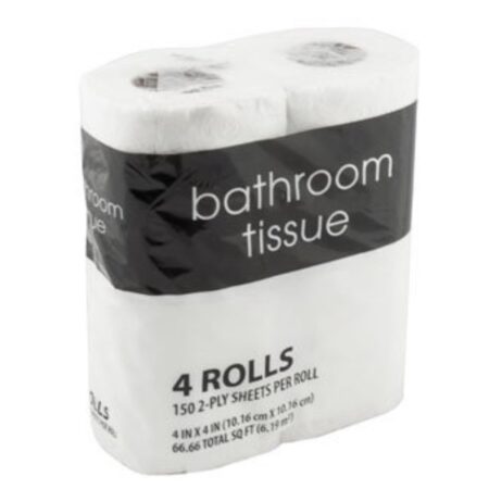 HOT DEAL! Only .68 cents! 150 2-Ply Sheets per Roll Toilet Paper, 4 Rolls Thumbnail