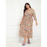 Women’s Plus Size Floral Print Button-Down Maxi Dress only $24! Thumbnail