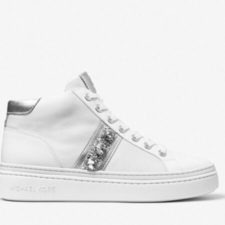 Michael Kors Embellished Leather and Canvas High-Top Sneaker ONLY $66! (was $185) Thumbnail
