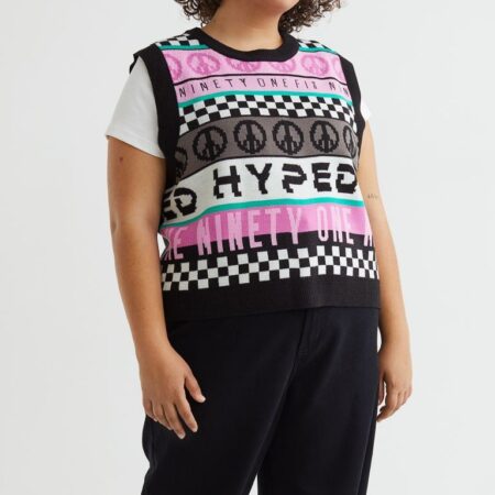 ONLY $3.99! Jacquard-knit Sweater Vest (plus size only) Thumbnail